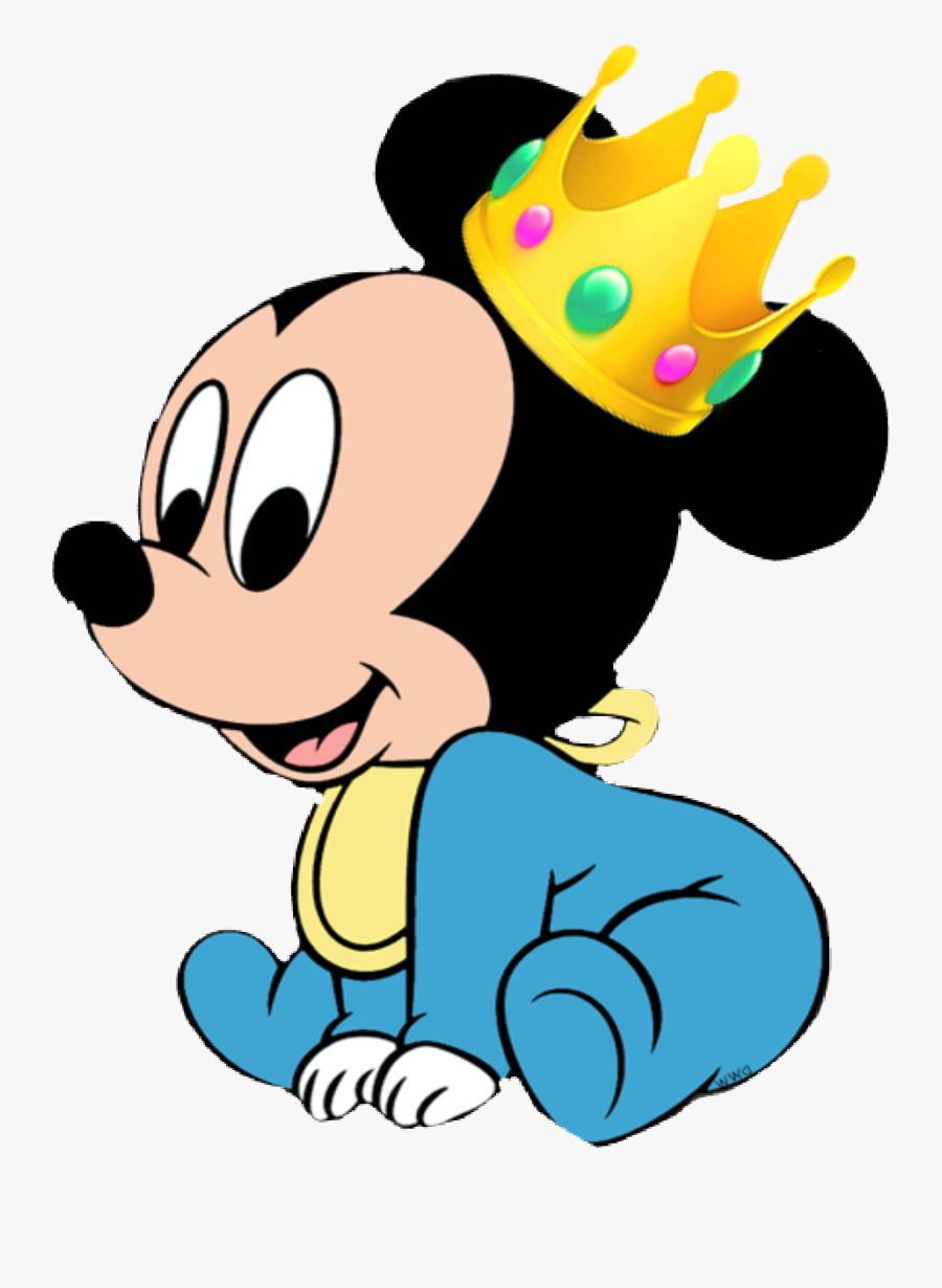 Transparent Corona De Rey Png - Mickey Mouse Bebe Rey, Transparent Clipart