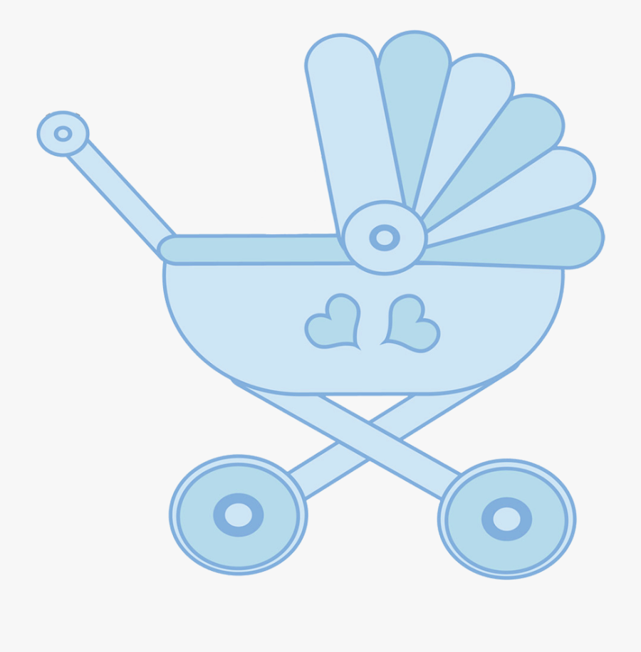 Blue Baby Stroller Clipart - Baby Carriage, Transparent Clipart