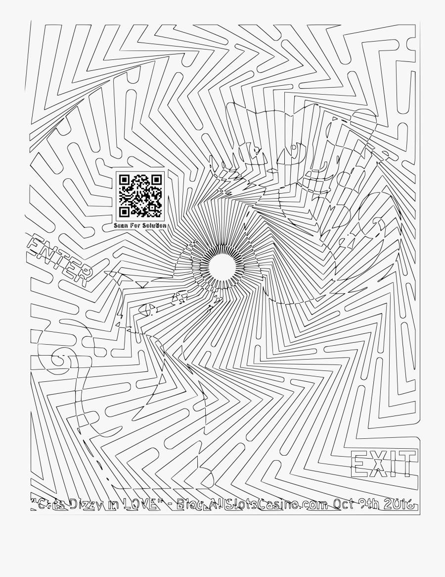 Maze Clipart Colouring Page - Line Art, Transparent Clipart