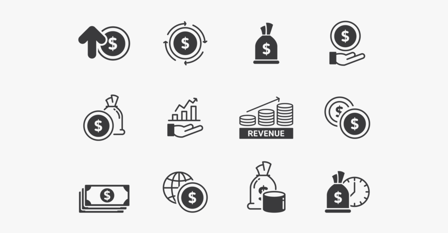 Revenue Icons Vector - Icons Infographic Business Black And White Budget, Transparent Clipart