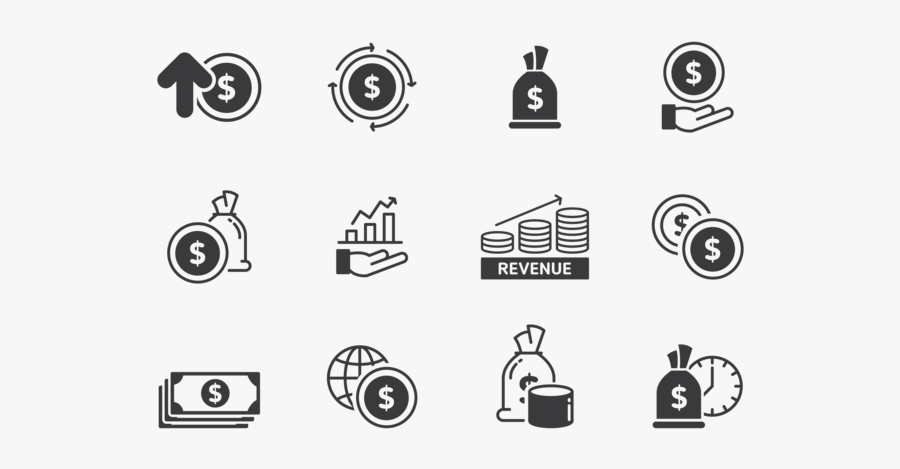 Revenue Icons Vector - Icons Infographic Business Black And White