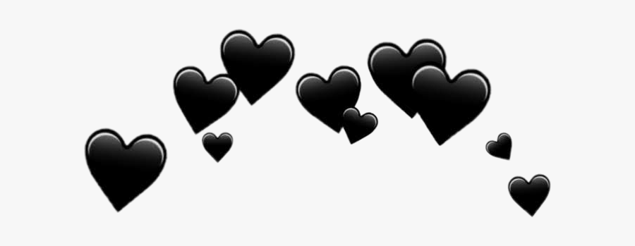 #heart #heartcrown #crown #tumblr - Black Hearts Transparent Background, Transparent Clipart