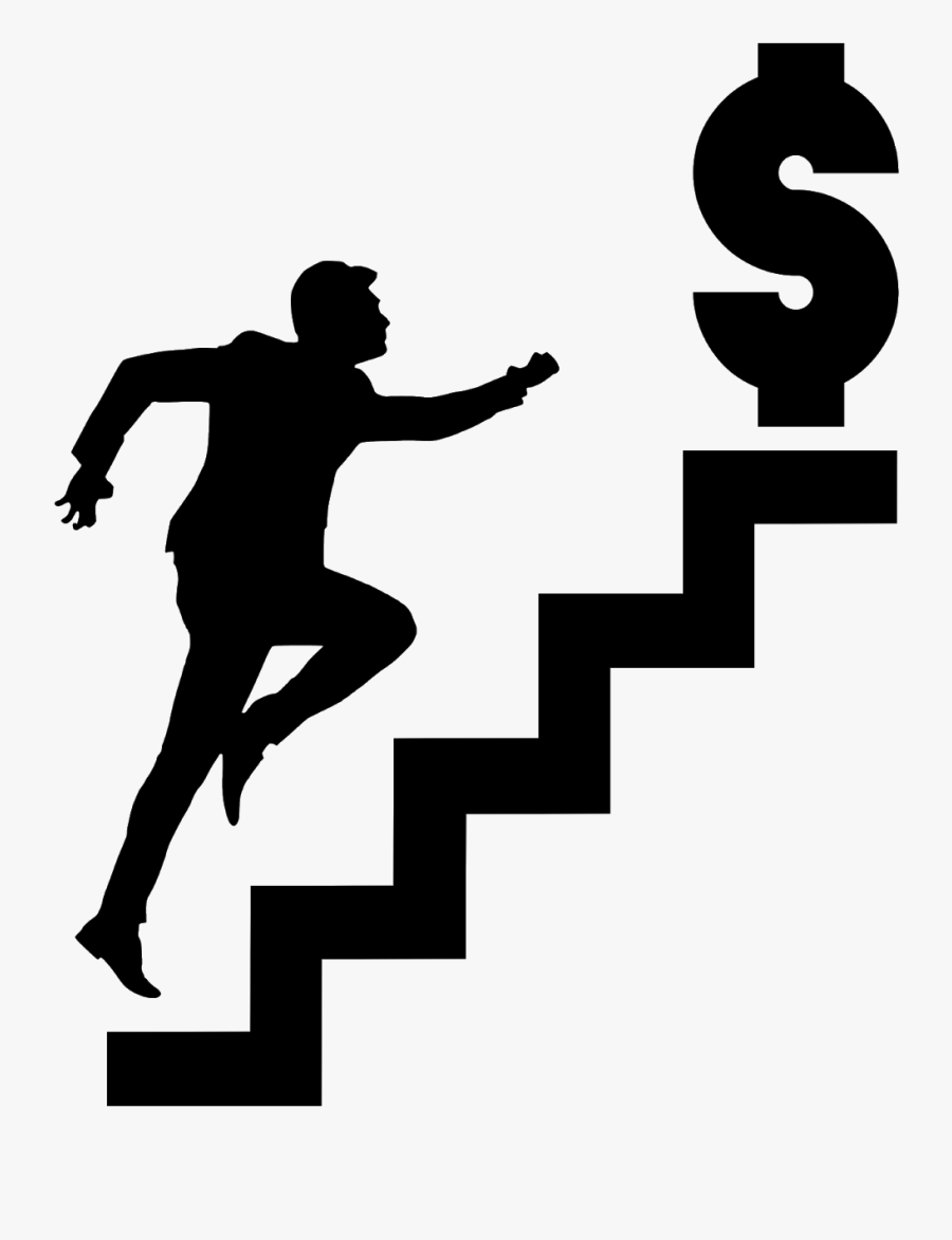 Illustrations Of Money Stairs Silhouette - Way To Ground Floor Signages, Transparent Clipart