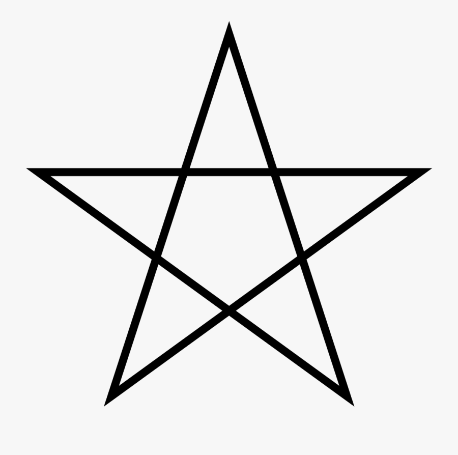 Five Pointed Star Lined - Number Of Triangles In A Star, Transparent Clipart