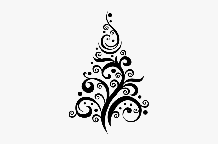 Wall Decal Christmas Tree Sticker Swirly Christmas Tree Svg Free Transparent Clipart Clipartkey