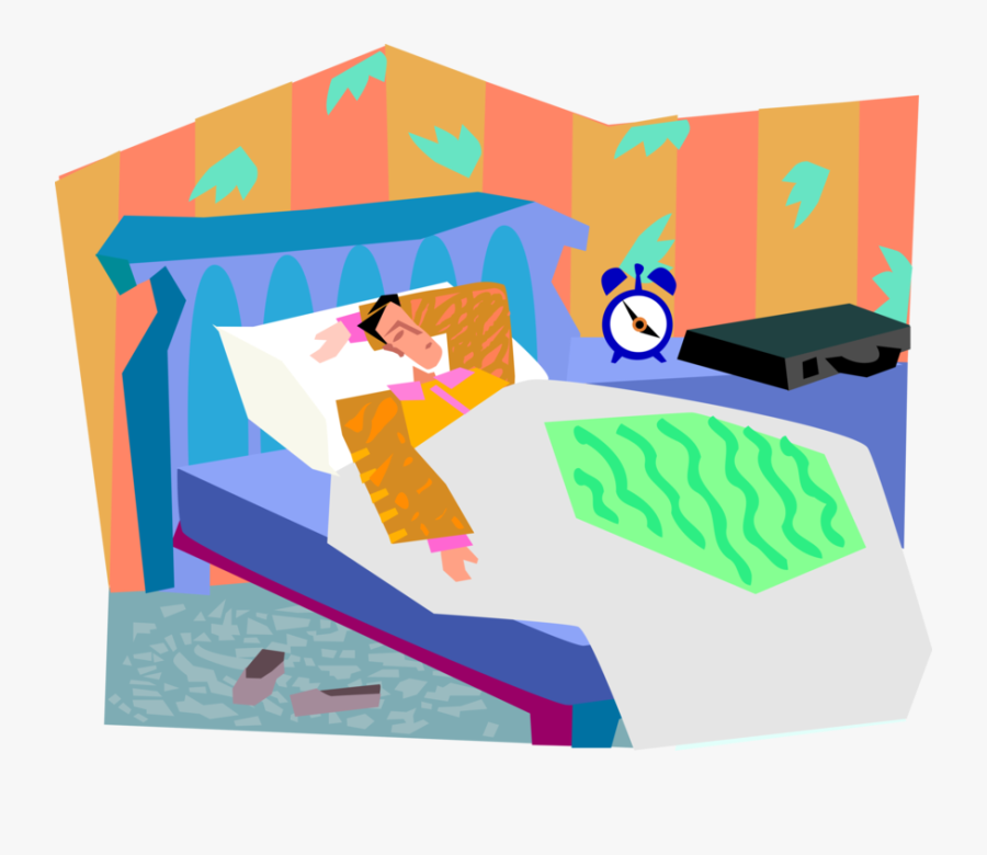 Vector Illustration Of Hard To Get Out Of Bed In The - Verb, Transparent Clipart