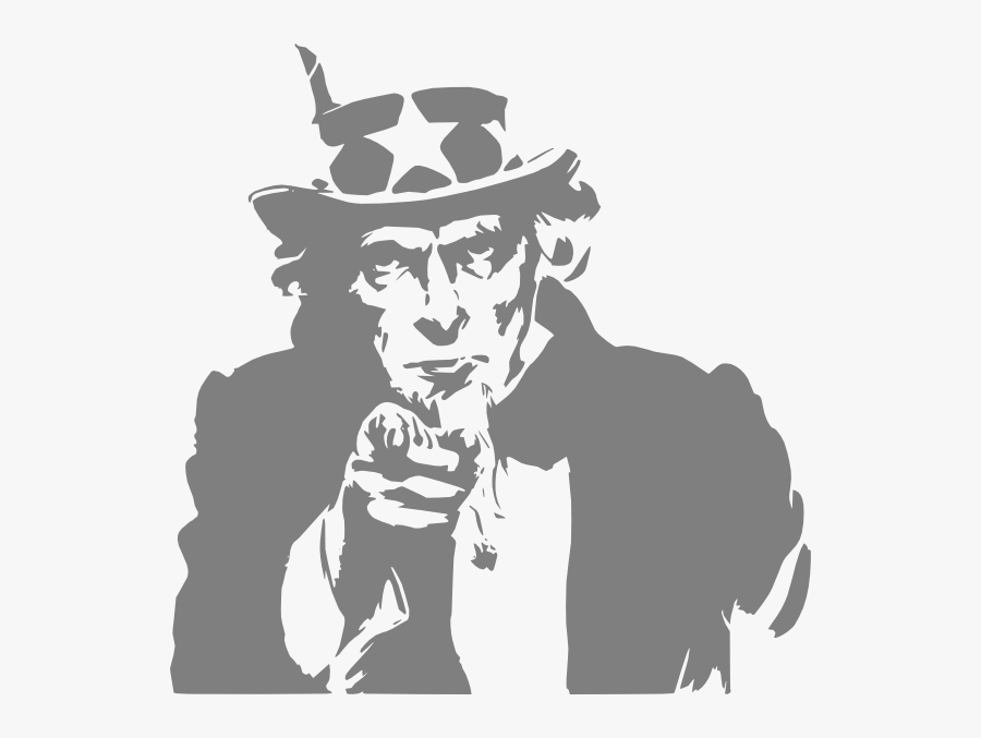 We Want You Uncle Sam Black, Transparent Clipart