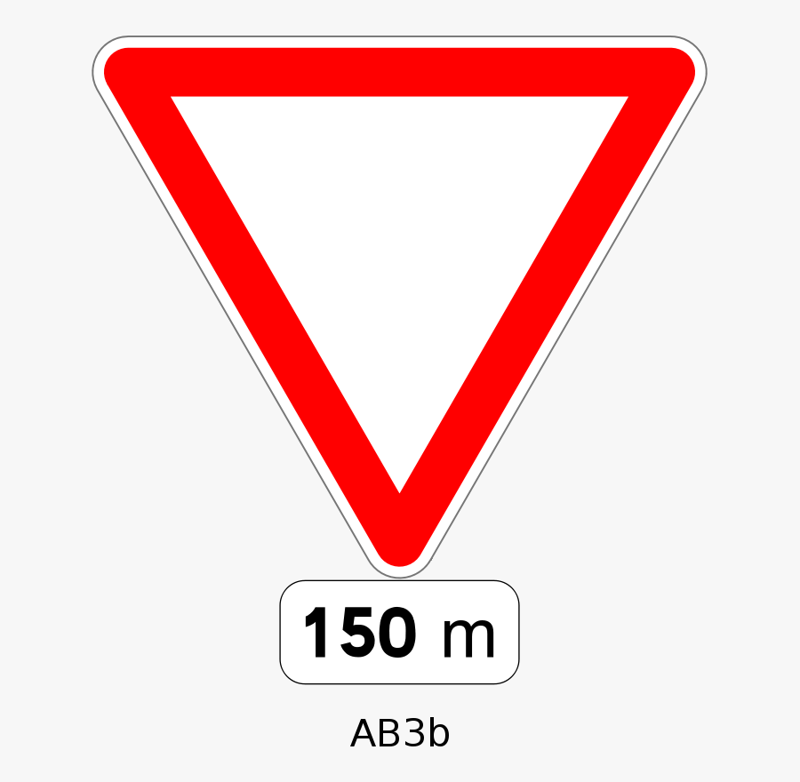 Road Sign Give Priority, Transparent Clipart