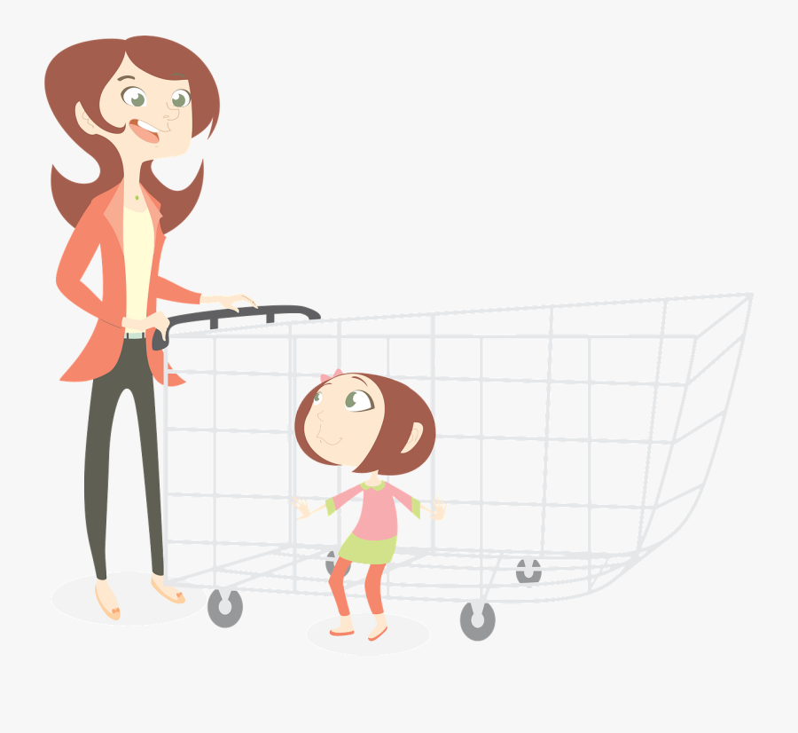 Mom And Daughter Shopping Clipart, Transparent Clipart