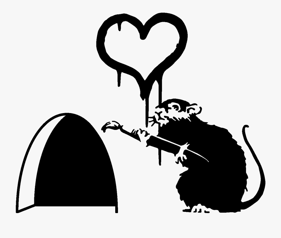 Banksy Love Rat, Transparent Clipart