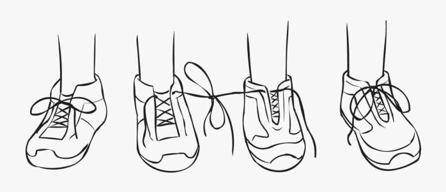 Two Pairs Of Shoes With Laces Of Two Shoes Tied Together,, Transparent Clipart