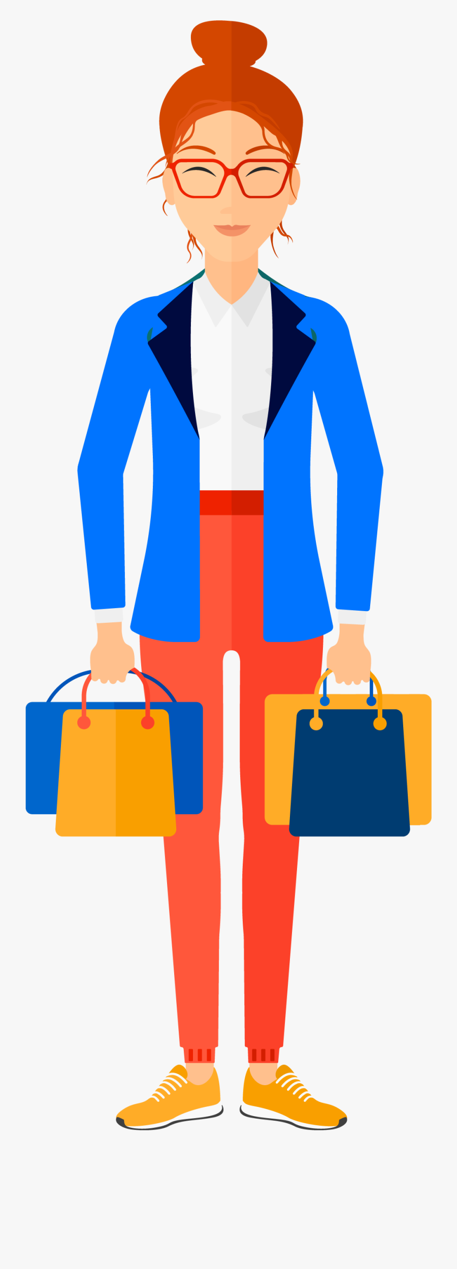 Customer Happy - Shopping Basket With Customer, Transparent Clipart
