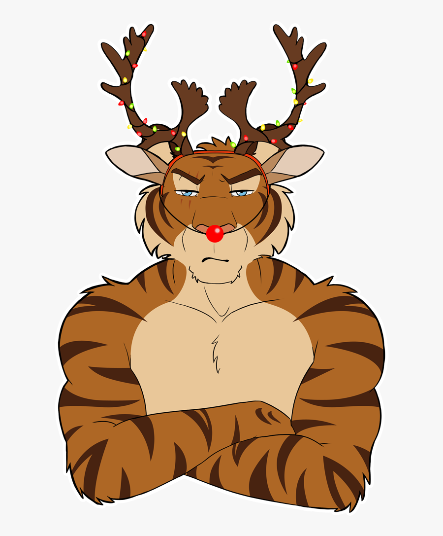 Tiger,reindeer,clipart - Tiger As A Reindeer, Transparent Clipart