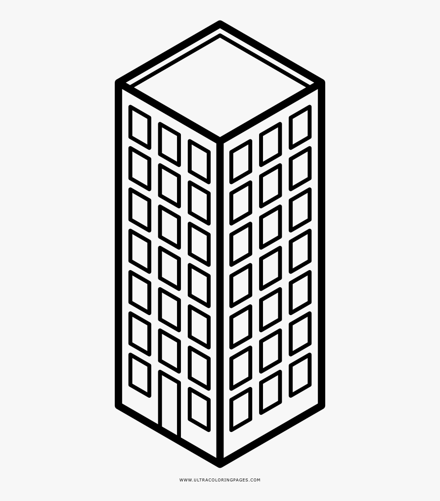 Tall Building Coloring Page, Transparent Clipart