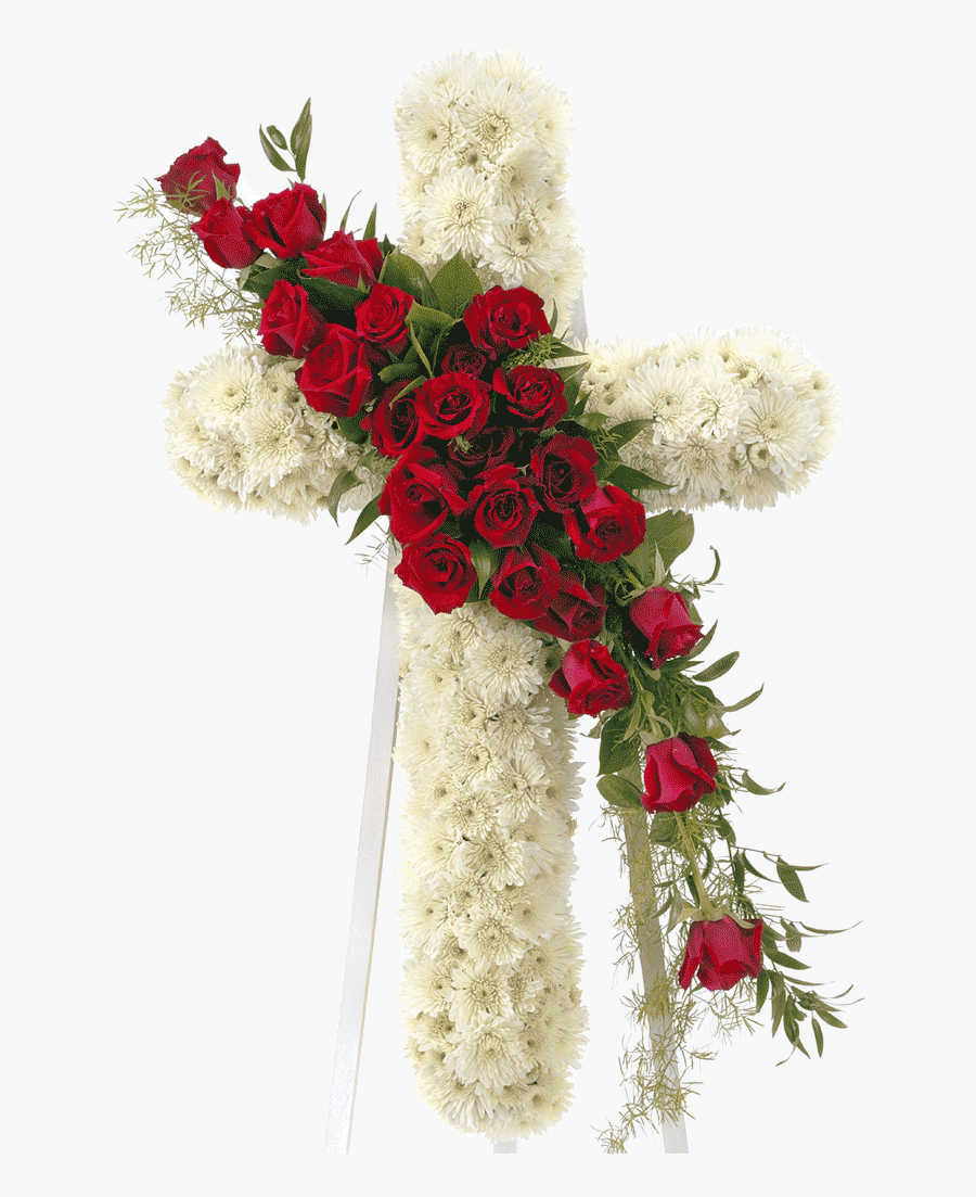 Cut Design,artificial Flower,christmas Family,interior - Funeral Cross Flower Arrangements, Transparent Clipart