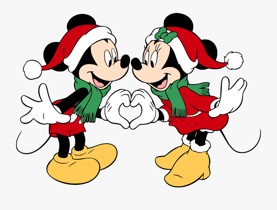 Christmas Mickey Mouse And Minnie Mouse, Transparent Clipart