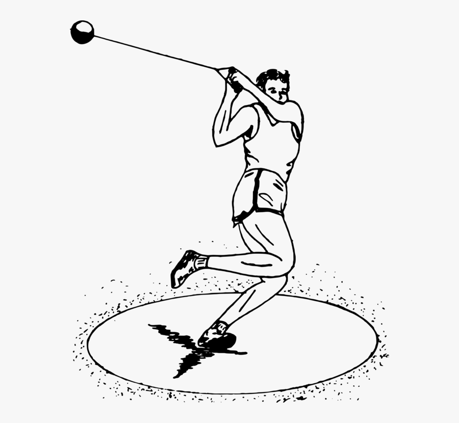 Art,artwork,shoe - Sketch Of Hammer Throw, Transparent Clipart