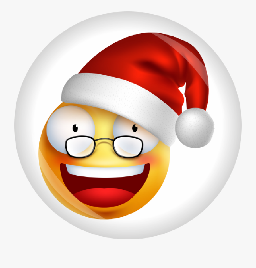 Button Smiley Emoji Weihnachten Ø 50 Mm - Christmas Party Emoji, Transparent Clipart