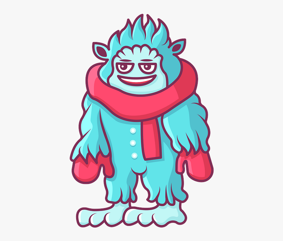Christmas Yeti Coloring Page, Transparent Clipart