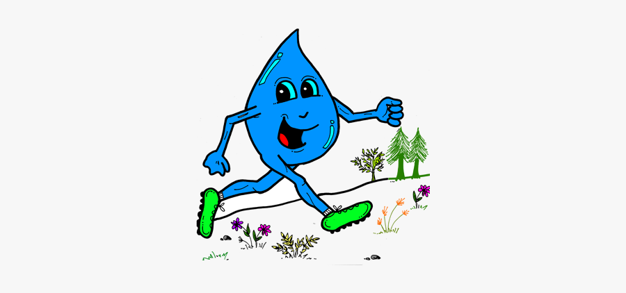 Happy Walking Water Drop, Transparent Clipart