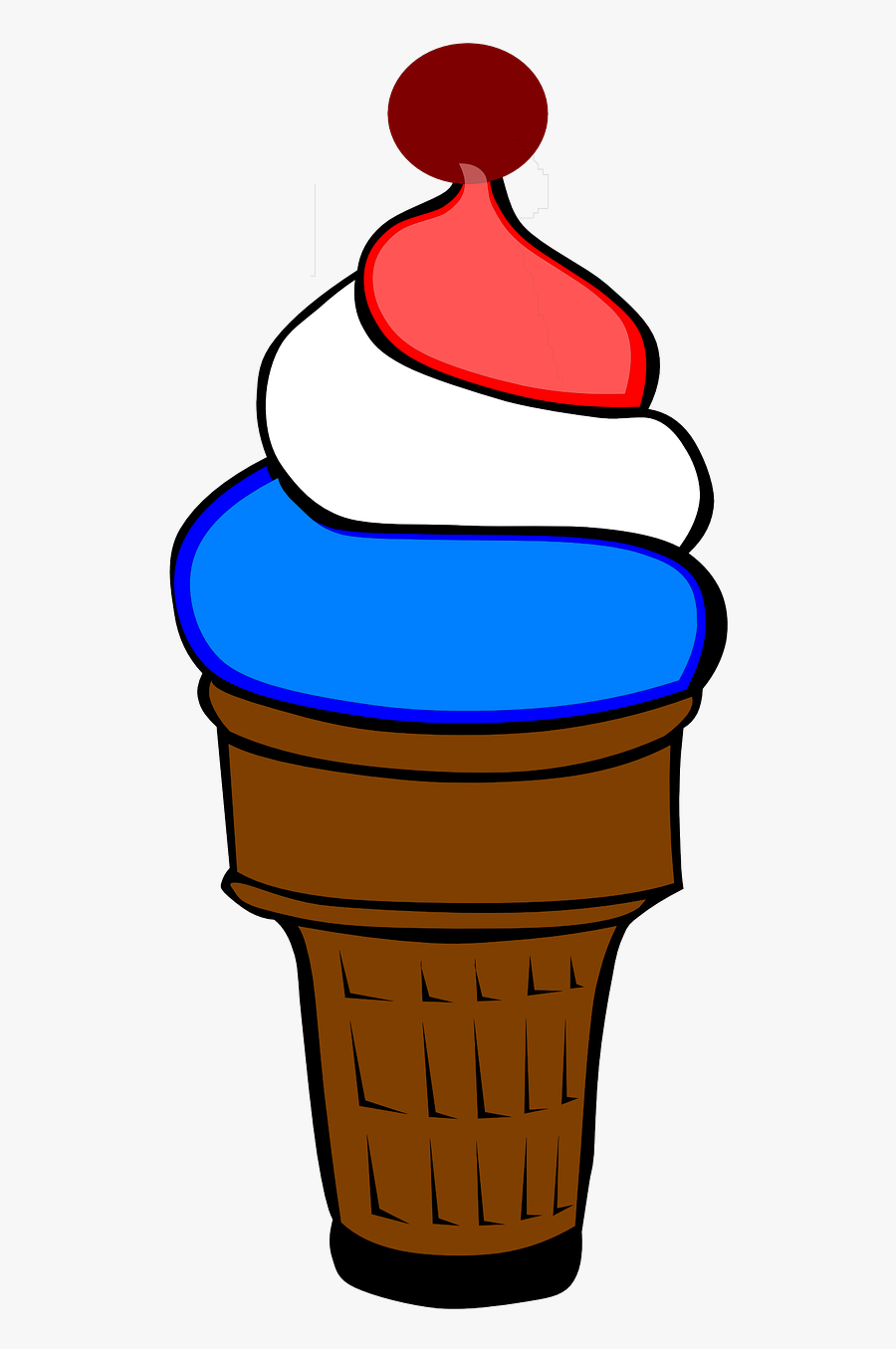 Ice Cherry Blueberry Free Photo - Fourth Of July Ice Cream Cone, Transparent Clipart