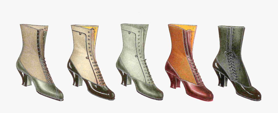 Old Fashioned Old Lady Boots, Transparent Clipart