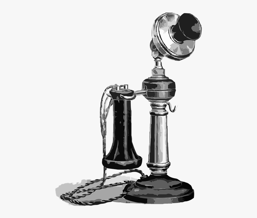 Vintage Phone Illustration - Industrial Revolution First Telephone, Transparent Clipart