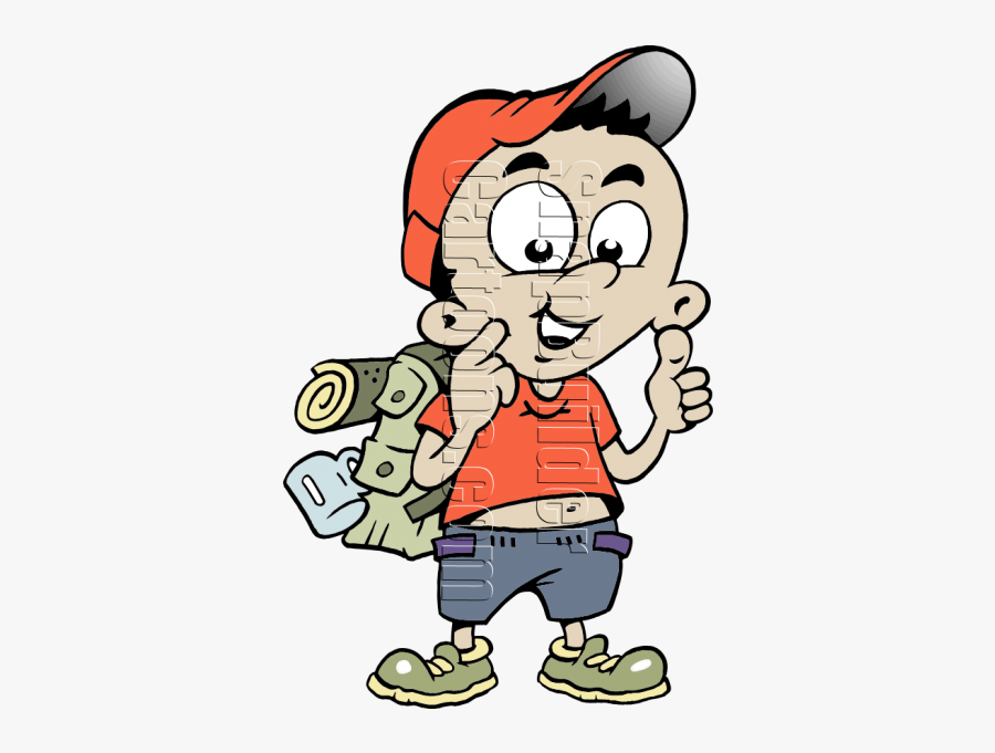 School Boy Happy With Backpack - Vector Graphics, Transparent Clipart