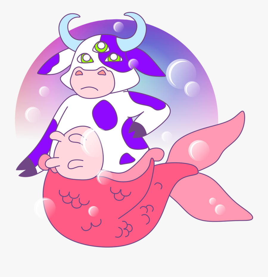 Cow Fish Siren Free Photo - Siren Monster, Transparent Clipart