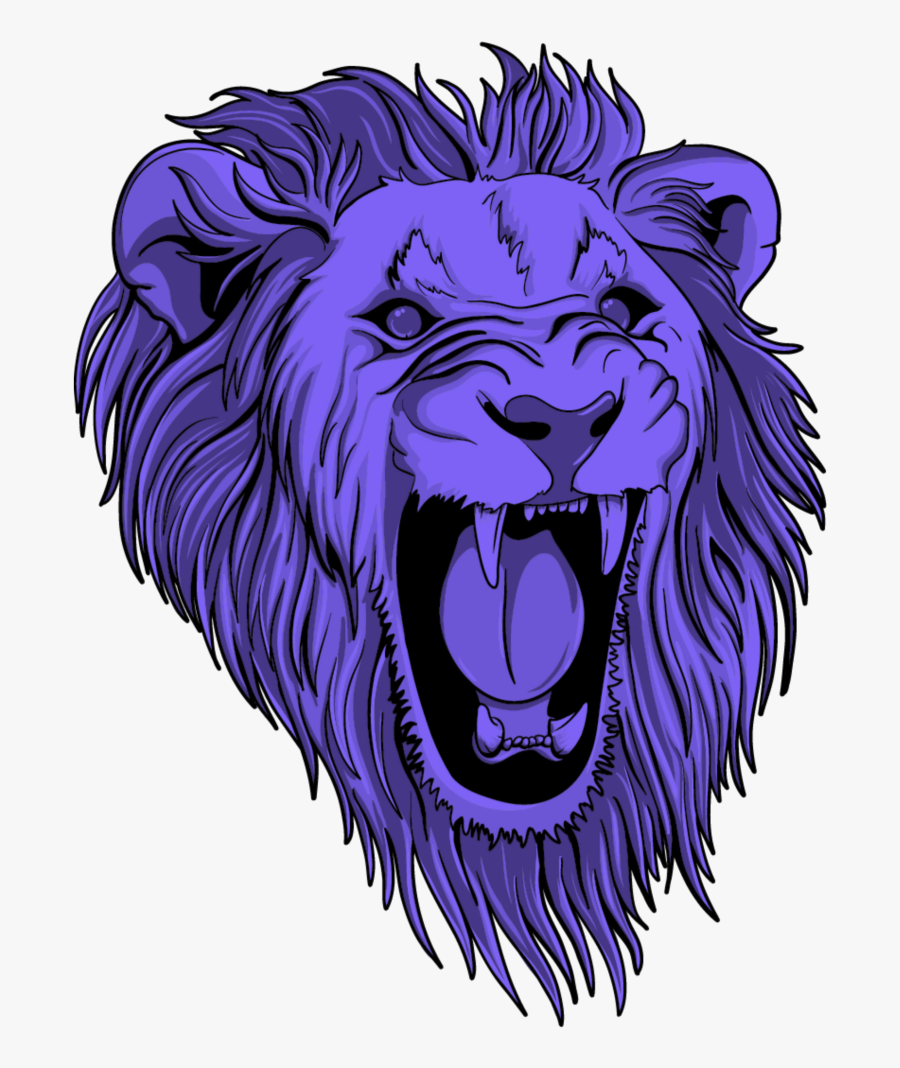 #mq #purple #lion #lions #head #wild - Raging Lion, Transparent Clipart