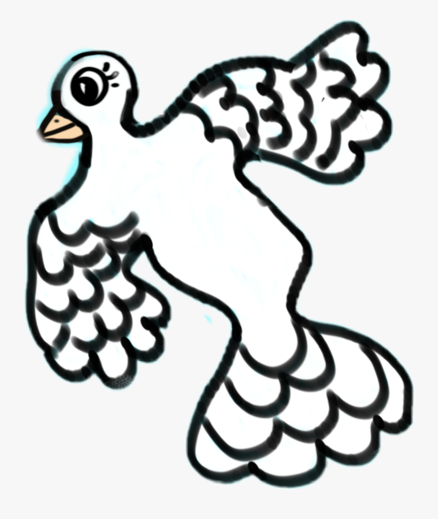 Dove In Flight - Cartoon, Transparent Clipart