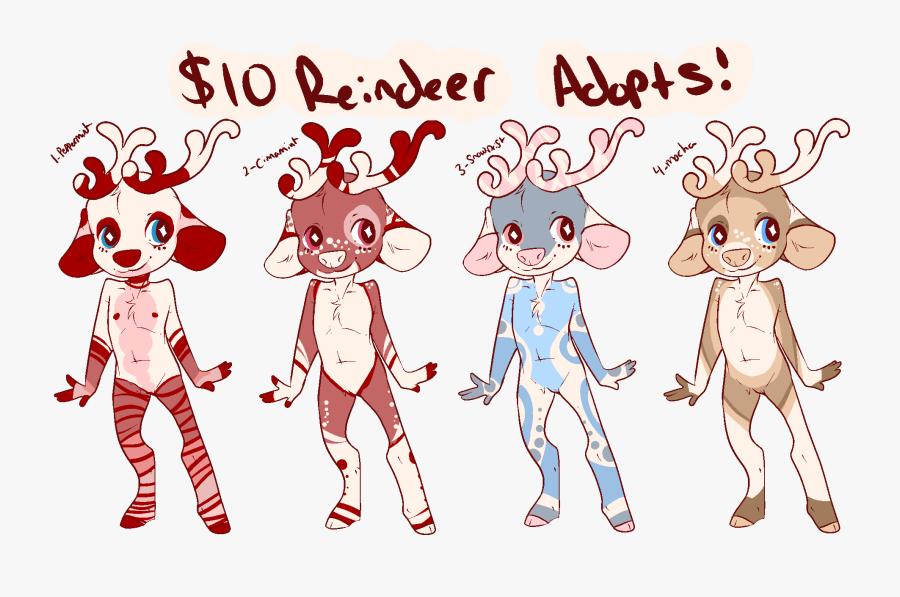 Reindeer Adopts - Cartoon, Transparent Clipart