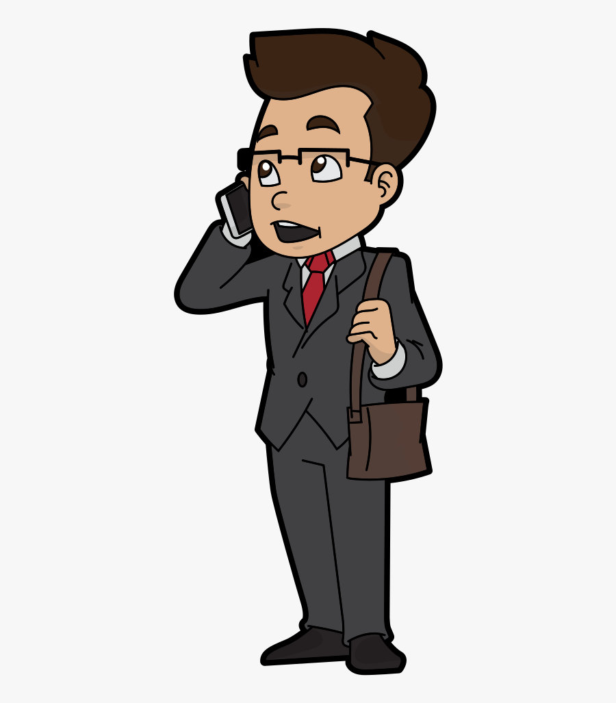Speaking On The Phone Cartoon, Transparent Clipart