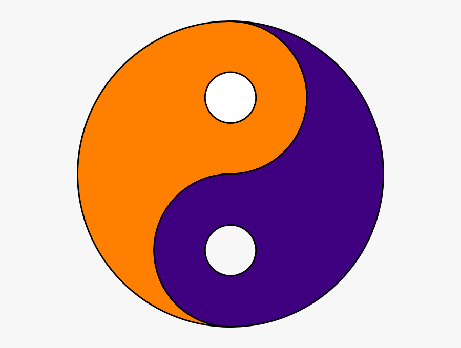 Orange And Purple Yin Yang, Transparent Clipart