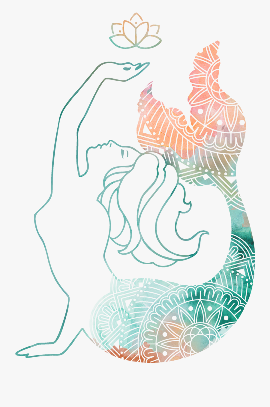 Sirenyoga Large High Quality Mermaid Transparent Background - Illustration, Transparent Clipart