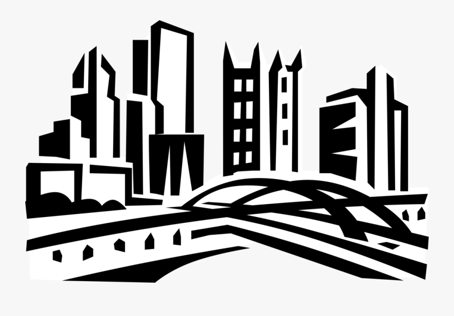 Vector Illustration Of Pittsburgh Skyline Cityscape,, Transparent Clipart