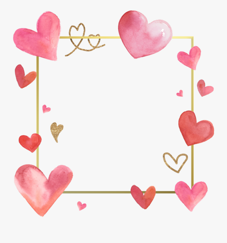 #love #frames #frame #borders #border #hearts #heart - Valentine Day Frame Coloring Pages, Transparent Clipart