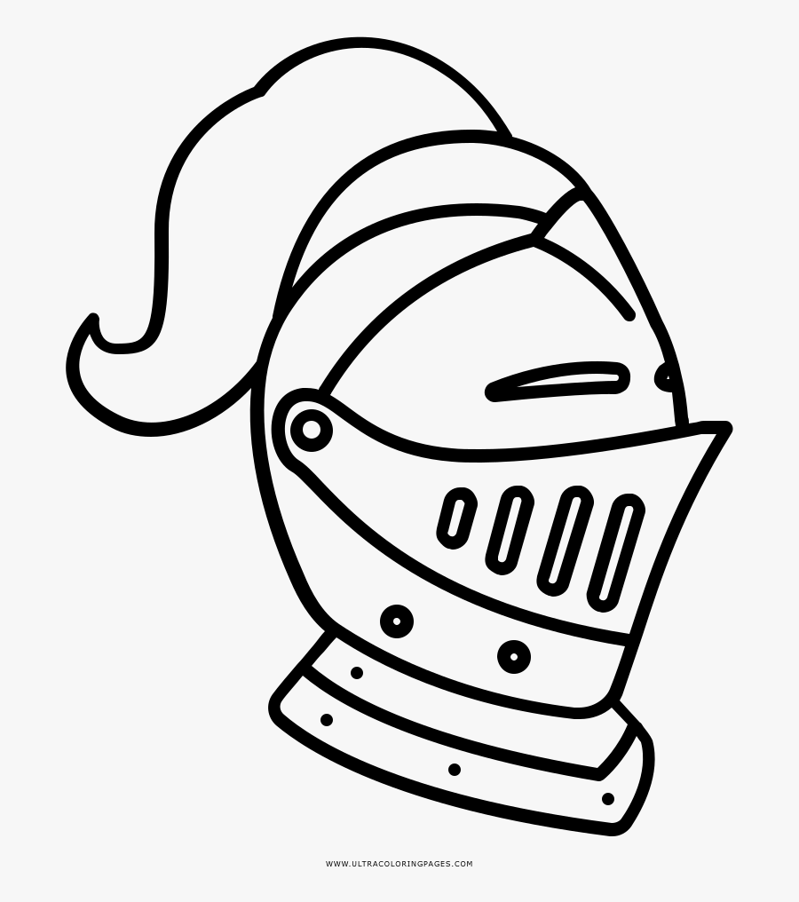 Knight Helmet Coloring Page - Transparent Knight Helmet Clipart, Transparent Clipart