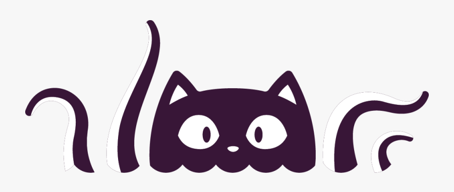 Octo-meow - Black Cat, Transparent Clipart