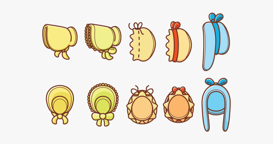 Set Of Bonnet Icon - Baby Bonnet Graphic, Transparent Clipart