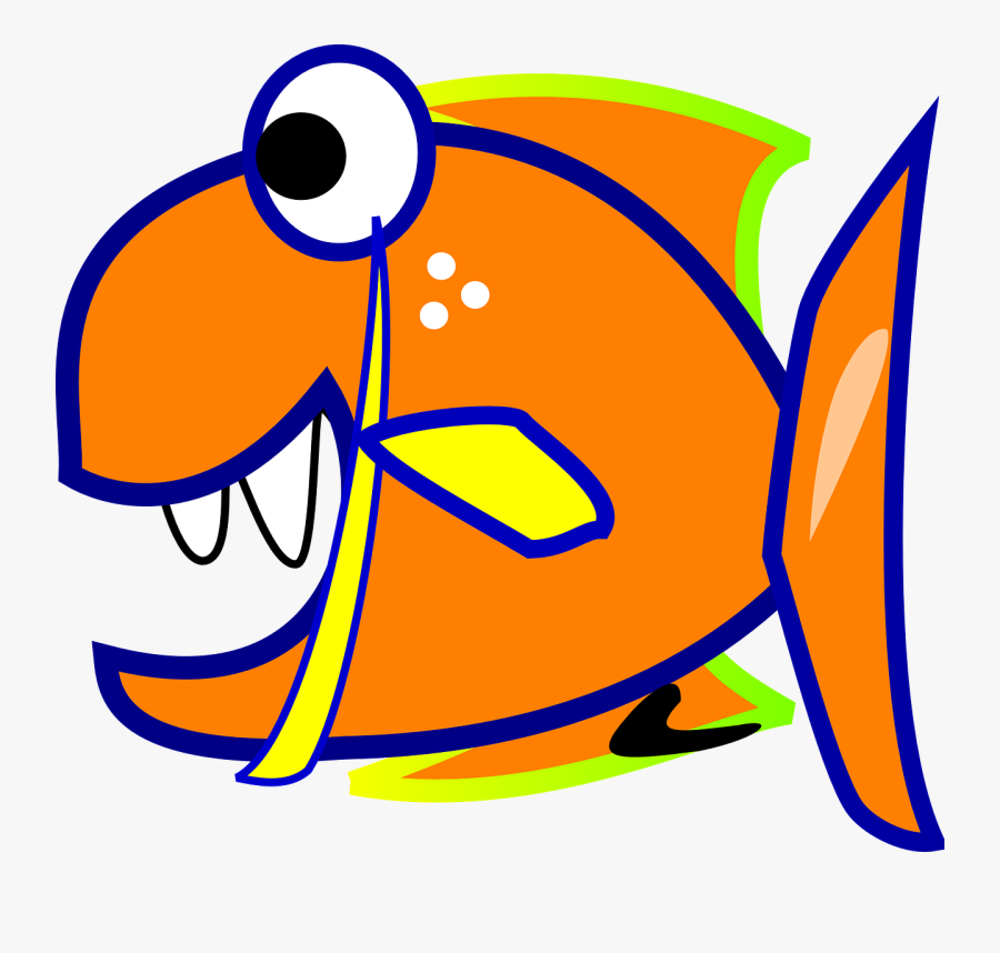 Transparent Piranha Clipart - Animado Dibujo De Piraña, Transparent Clipart