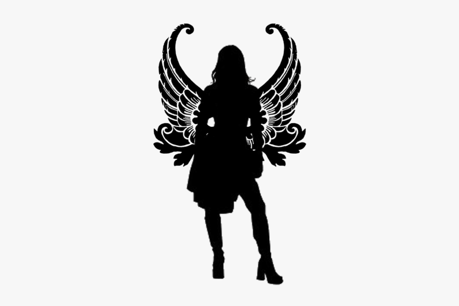 Silhouette Female Woman Clip Art - Female Angel Logo, Transparent Clipart
