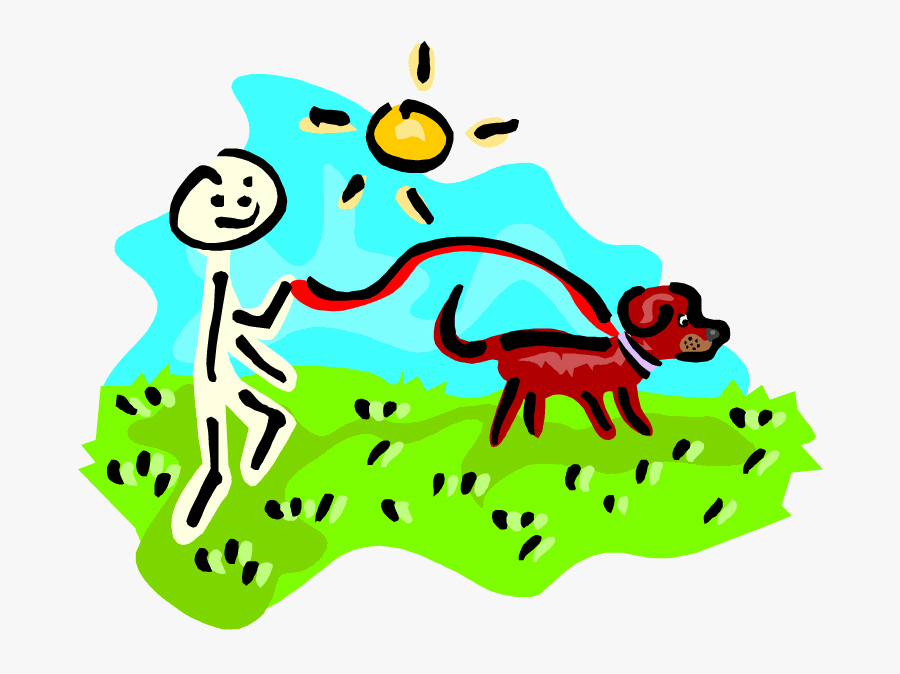 Rover Run Graphic - Cartoon Person Walking A Dog, Transparent Clipart