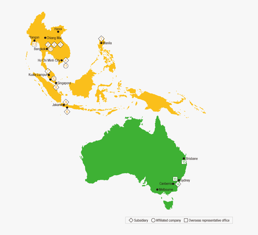 South East Asia And Australia, Transparent Clipart