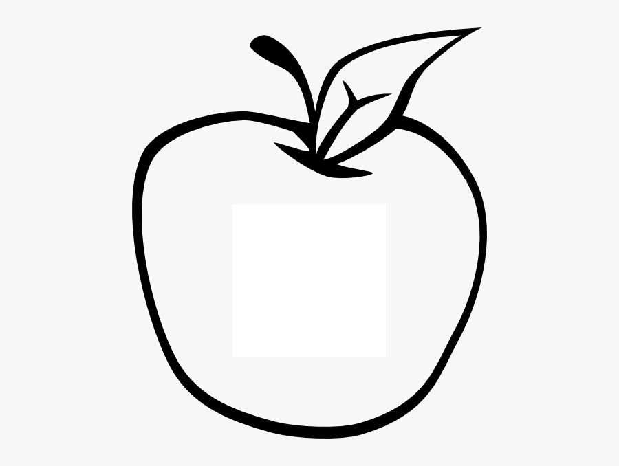 Transparent Apple Clipart Black And White - Outline Image Of Apple, Transparent Clipart