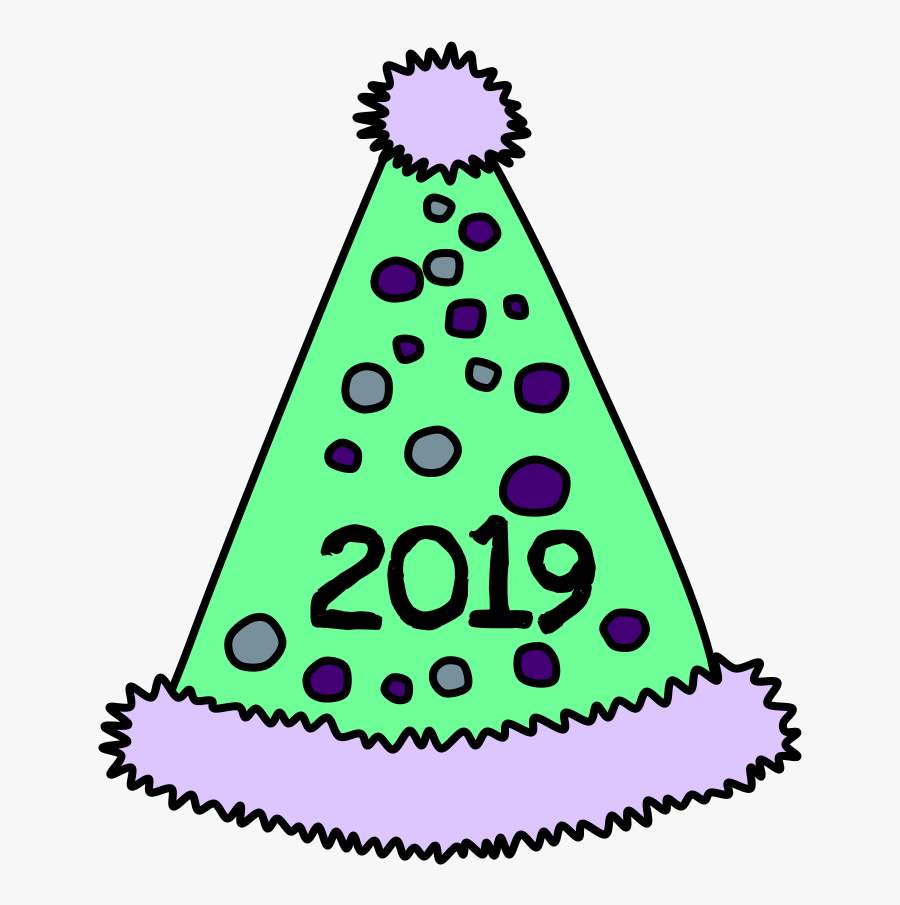 Party Hat, Pom-pom, Tinsel, Dots, 2019, Purple, Green, - Party Hat, Transparent Clipart