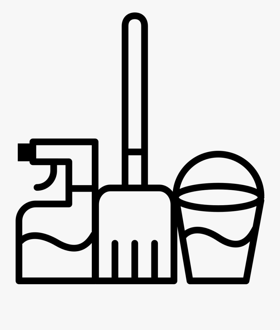 Mop Water Bucket And Cleaning Spray - Cleaning Flat Icon Png, Transparent Clipart