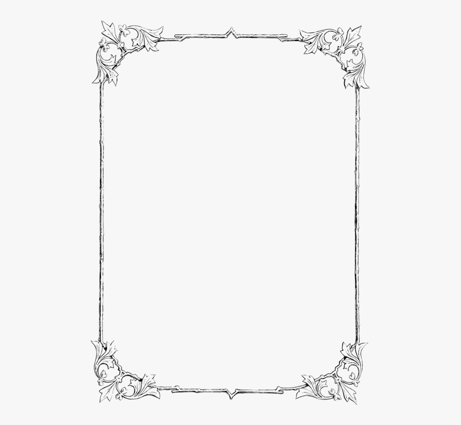 Picture Frame,rectangle,borders And Frames - Border In Line Drawing, Transparent Clipart