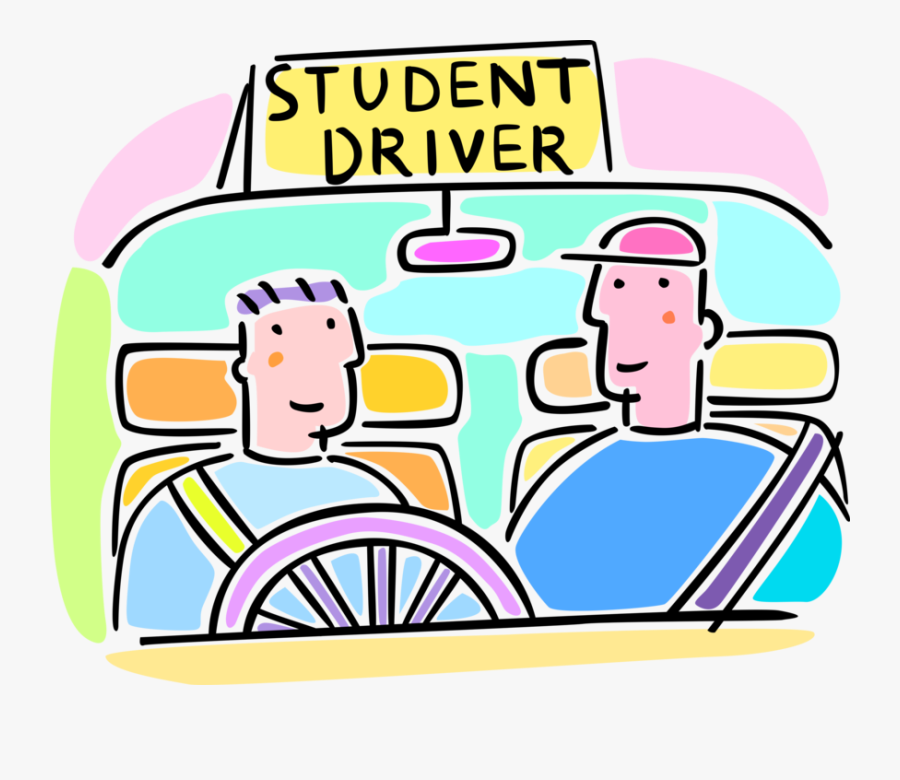 Vector Illustration Of Student Motorist Driver Education - Learners Permit Clipart Png, Transparent Clipart