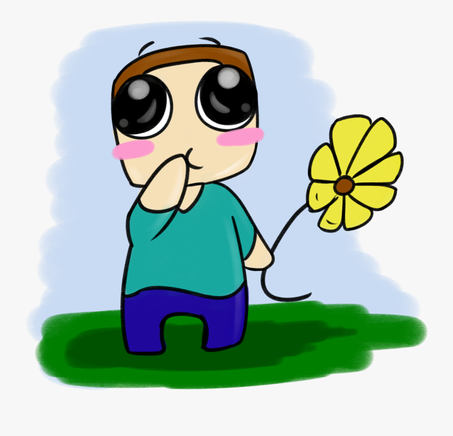 “ Speve And Flower - Ask Pudding Steve Minecraft, Transparent Clipart